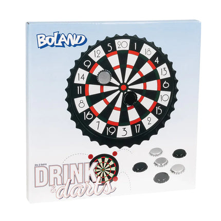 Drick- och dartspel-set (darttavla 25 cm, 6 ölkapsyler)