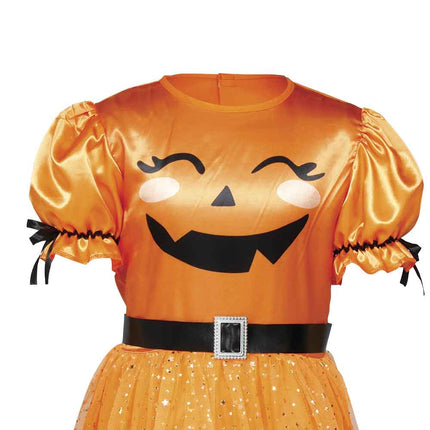 Halloween-klänning, orange, för barn, häxa