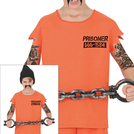 Halloween-kostym – orange fånge för barn