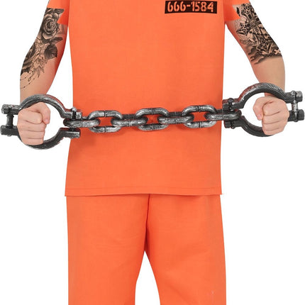Halloween-kostym – orange fånge för barn