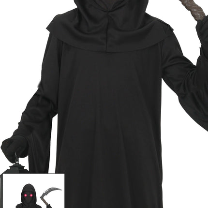 Halloween-kostym, svart, för barn, mörkröda ögon