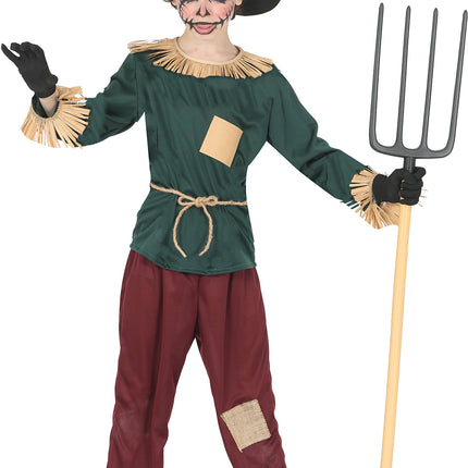 Halloween-kostym, färgglad fågelskrämma för barn