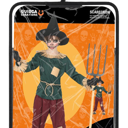 Halloween-kostym, färgglad fågelskrämma för barn
