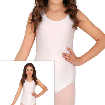 Vit trikå för flickor Ärmlös