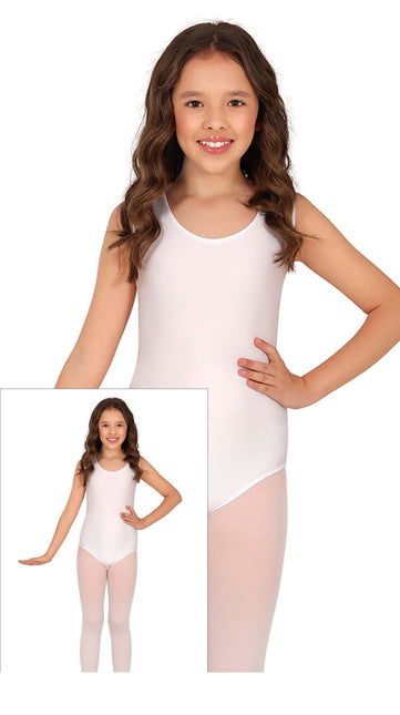 Vit trikå för flickor Ärmlös