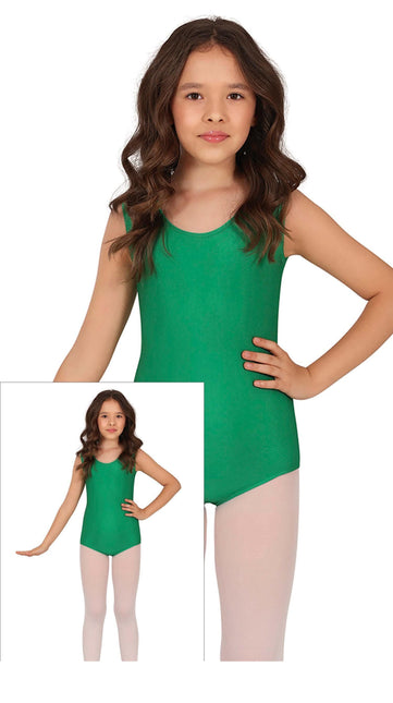 Trikå för flickor Grön Ärmlös
