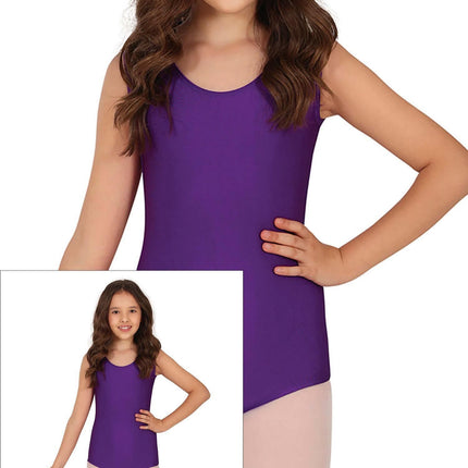 Lila leotard för flickor Ärmlös