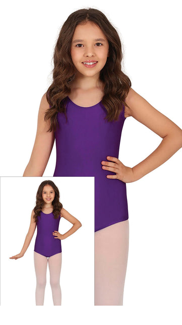 Lila leotard för flickor Ärmlös