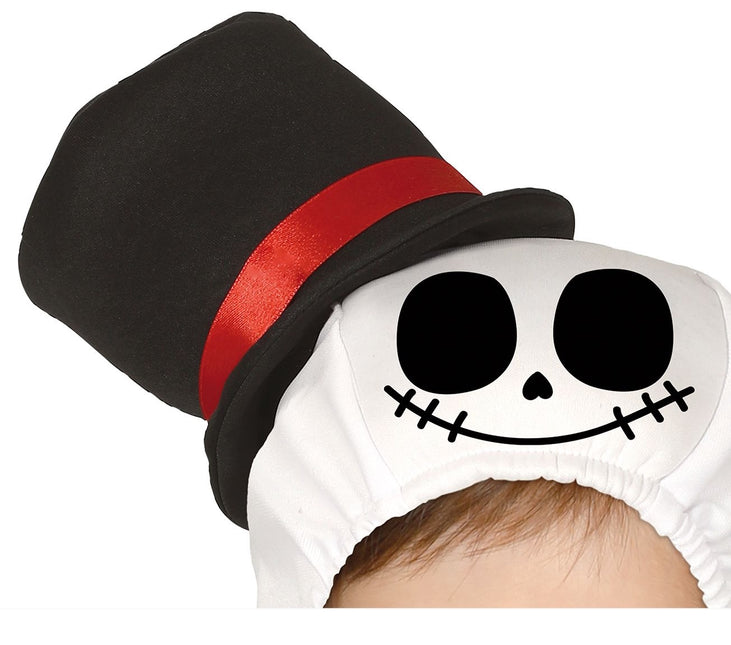 Skelett Halloweenkostym Baby Röd rosett