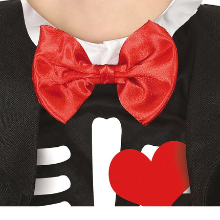 Skelett Halloweenkostym Baby Röd rosett