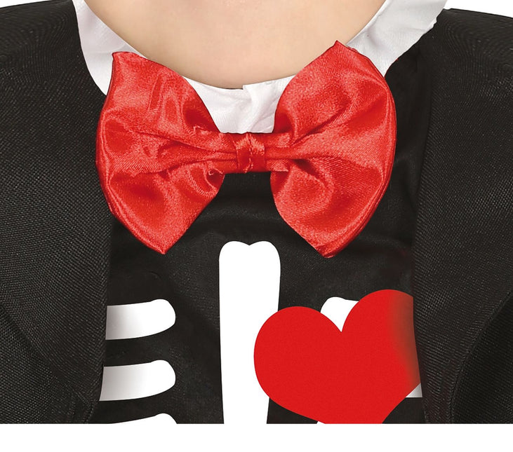 Skelett Halloweenkostym Baby Röd rosett