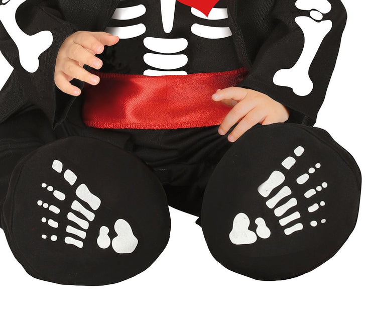 Skelett Halloweenkostym Baby Röd rosett