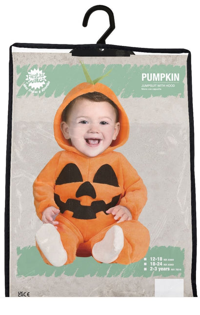 Pumpa Halloween Kostym Baby Svart Orange