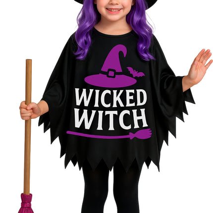 Halloween-poncho för barn – häxa