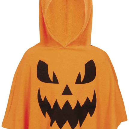 Halloween-poncho för barn med pumpamotiv