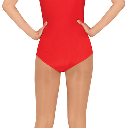 Röd ärmlös leotard för kvinnor