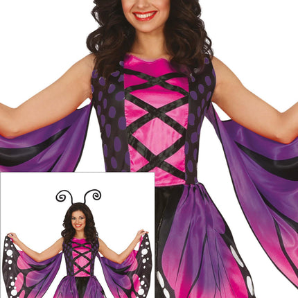 Butterfly Kostym Lila Dam Butterfly