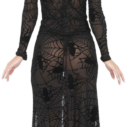 Halloween-klänning, svart, dam, gotisk, spets