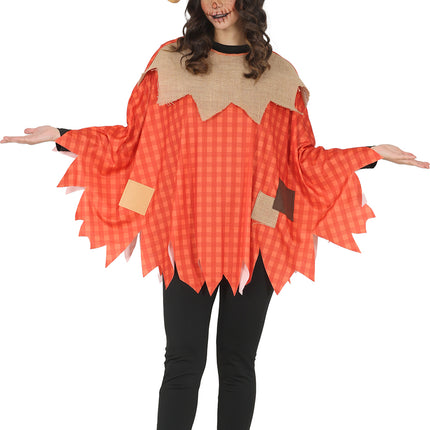 Halloween-poncho för damer – Fågelskrämma