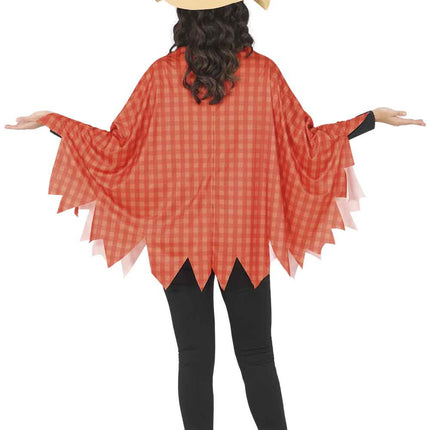 Halloween-poncho för damer – Fågelskrämma