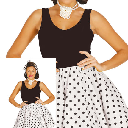 Grease Kostym Dam Vit