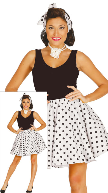 Grease Kostym Dam Vit