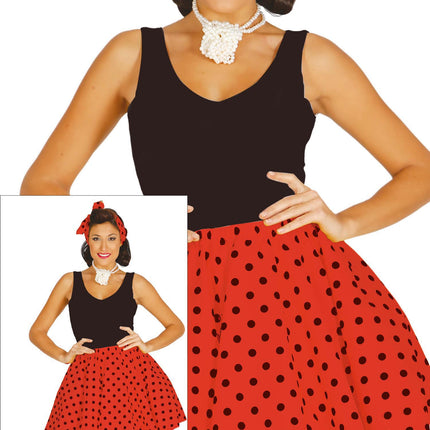 Grease Kostym Dam Röd