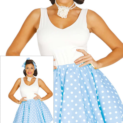 Grease Kostym Dam Blå