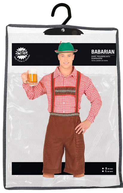 Oktoberfest Kostym Röd Brun Män