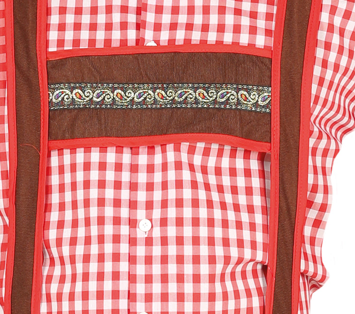 Oktoberfest Kostym Röd Brun Män