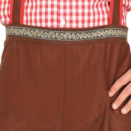 Oktoberfest Kostym Röd Brun Män