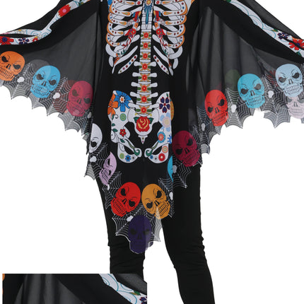 Dia de los Muertos-poncho för damer, Catrina