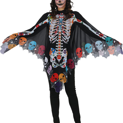 Dia de los Muertos-poncho för damer, Catrina