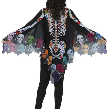 Dia de los Muertos-poncho för damer, Catrina