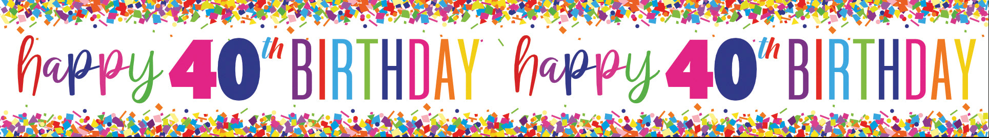 Happy Birthday Banner 40 år 2.74m