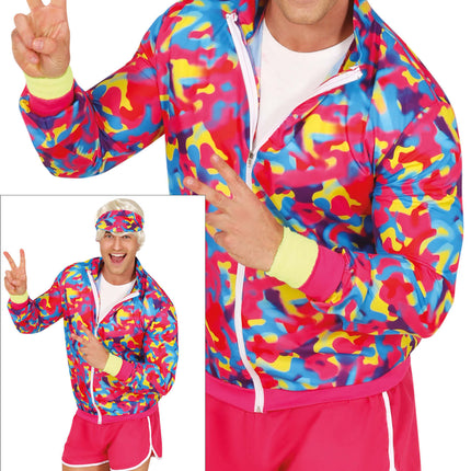 Neon 80S Kostym Färgade Herr