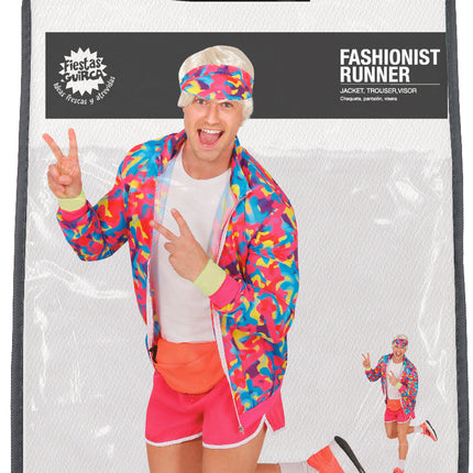 Neon 80S Kostym Färgade Herr