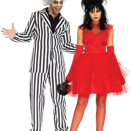 Beetlejuice Klänning Röd Ladies Leg Avenue