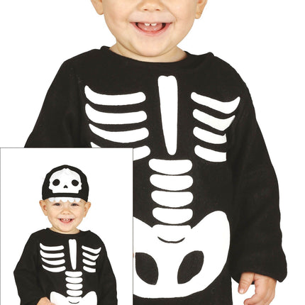 Skelett Halloween Kostym Baby Svart Vit