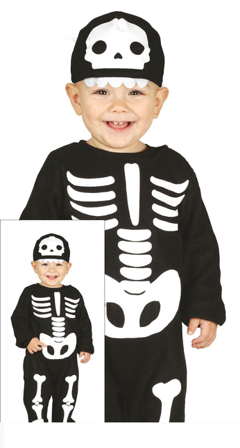 Skelett Halloween Kostym Baby Svart Vit