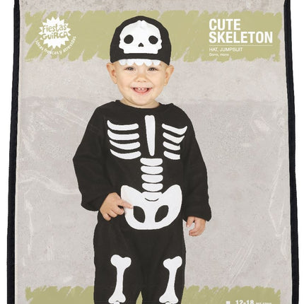 Skelett Halloween Kostym Baby Svart Vit