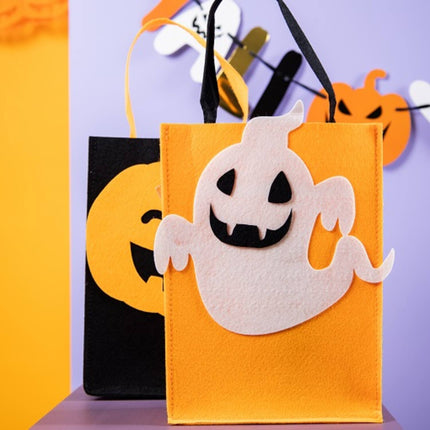 Bus eller godis-påse Pumpa i filt - Halloween BoOo! - 27x20x10 cm