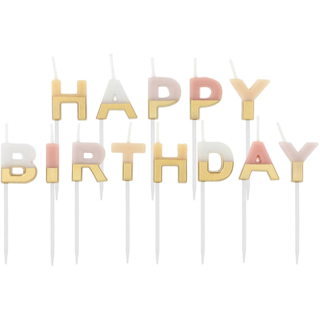 Färgade Happy Birthday-ljus Pastell