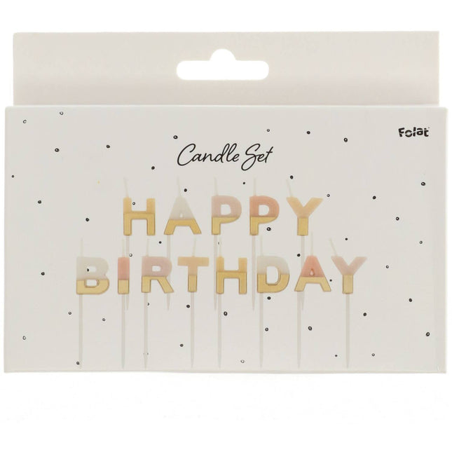 Färgade Happy Birthday-ljus Pastell
