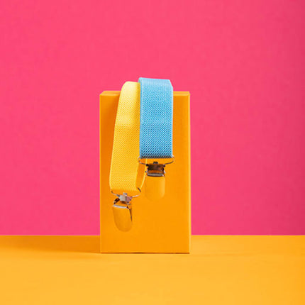 Hängslen Colourblock blå/gul