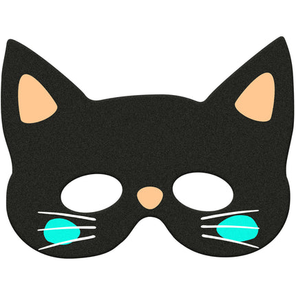 Mask Happy Halloween Svart katt