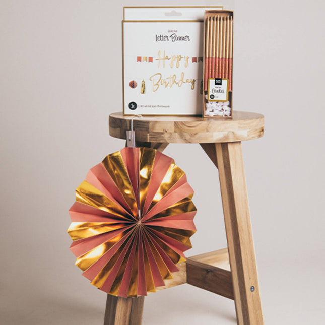 Pappersfläktar/Rooms Golden Dusk - 5 stycken