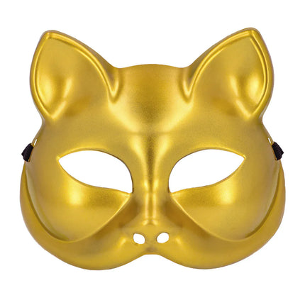 Halvmask Kitty guld