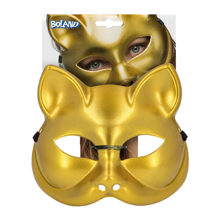 Halvmask Kitty guld