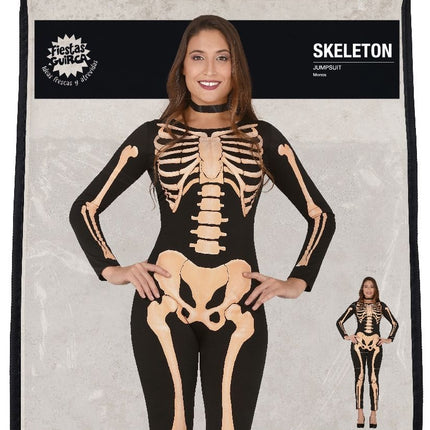 Skelett Halloween Kostym Dam Jumpsuit